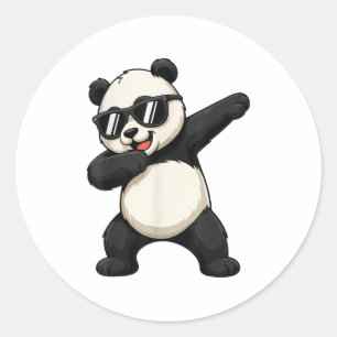 Schattigee Dabbing Panda Beer Outfit Boy Teen Mann Ronde Sticker