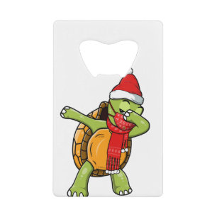 Schattigee Dabbing Turtle Wears Gezichtsmasker Dab Kredietkaart Flessenopener