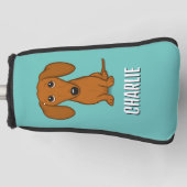 Schattigee Dachshund Custom Name Wiener Dog Golfheadcover (Voorkant)