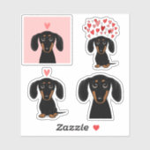 Schattigee Dachshund Puppy Dog Valentijn Stickers (Vel)