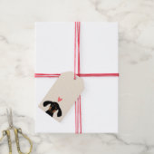 Schattigee Dachshund Puppy met Hart en Tekst Cadeaulabel (Met Touw)