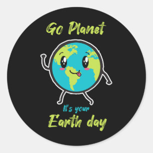 Schattigee Dag van de Aarde 2025 Happy Earth Day 2 Ronde Sticker