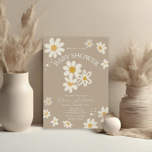 Schattigee Daisies Retro Boho Baby shower Kaart