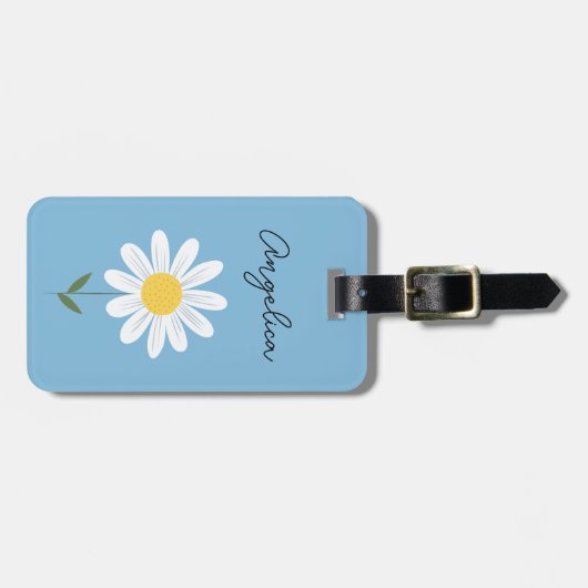 Schattigee Daisy Bloemen Charm Aangepaste tekst Bagagelabel (Voorkant horizontaal)