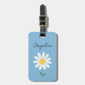 Schattigee Daisy Bloemen Charm Aangepaste tekst Bagagelabel (Voorkant verticaal)
