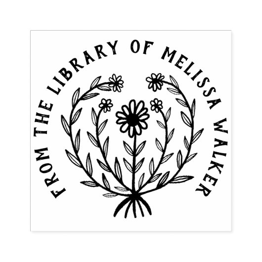 Schattigee Daisy Bloemen CUSTOM Voeg eigen tekst E Rubberstempel (Afrduk)