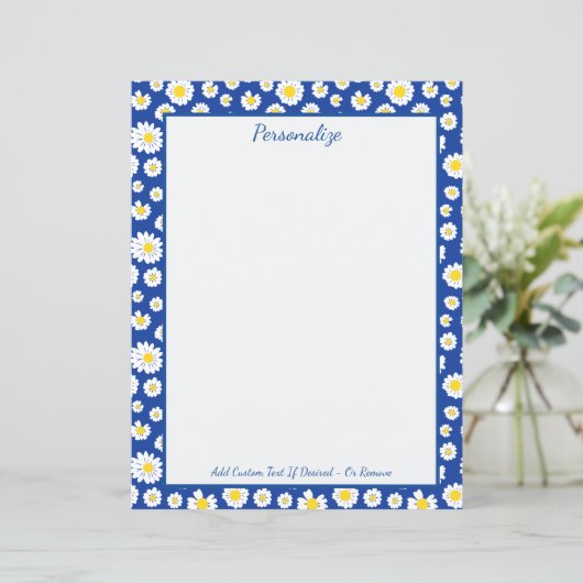 Schattigee Daisy Bloemen Patroon Personaliseren (Staand voorkant)