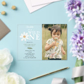 Schattigee Daisy Flower 1st Birthday Girl Wild One Acryl Uitnodigingen (Insitu (Huwelijk))