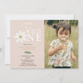 Schattigee Daisy Flower 1st Birthday Girl Wild One Kaart (Voorkant)