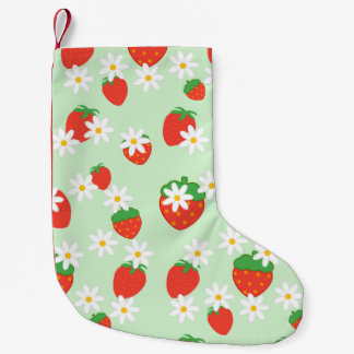 Schattigee Daisy Flower aardbeien kerstpatroon Kleine Kerstsok