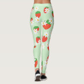 Schattigee Daisy Flower aardbeien kerstpatroon Leggings (Achterkant)