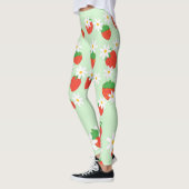 Schattigee Daisy Flower aardbeien kerstpatroon Leggings (Links)