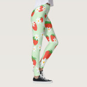 Schattigee Daisy Flower aardbeien kerstpatroon Leggings (Rechts)
