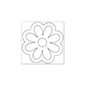Schattigee Daisy Flower Drawing Outline Rubberstempel (Afrduk)