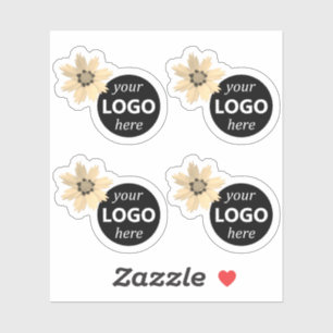 Schattigee Daisy Flower Zonnebloem met Logo of Afb Sticker