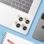 Schattigee Daisy Flower Zonnebloem met Logo of Afb Sticker (Laptop met iPhone)