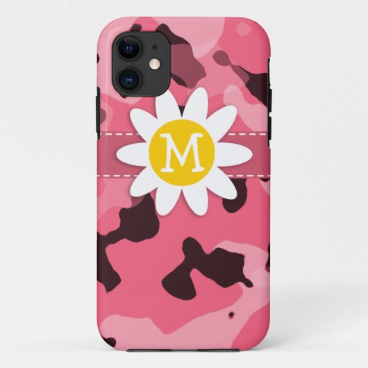 Schattigee Daisy op Brink Roze Camo; Camouflage Case-Mate iPhone Case (Achterkant)