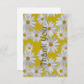 Schattigee Daisy Patterned Dank je wel Notitiekaartje (Voorkant / Achterkant)