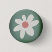 Schattigee Daisy Wildflower Roze Wit Groen Pet Ronde Button 3,2 Cm (Voorkant)