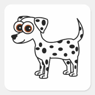 Schattigee Dalmatische Cartoon Plein Vierkante Sticker