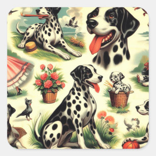  Schattigee Dalmatische naadloos Vierkante Sticker