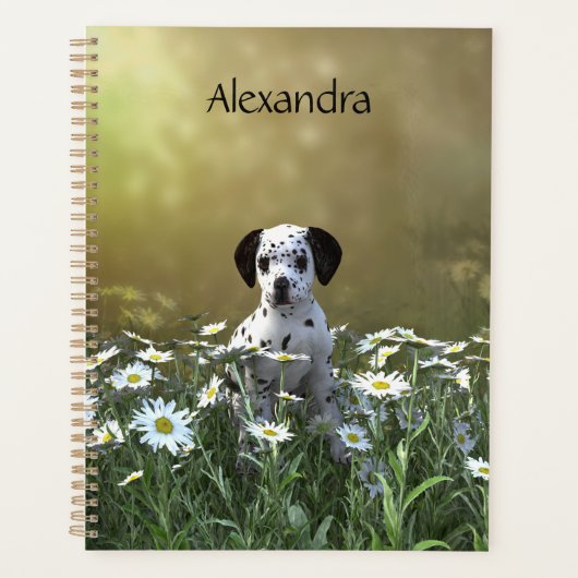 Schattigee Dalmatische puppy in madeliefjes Planner (Voorkant)