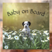 Schattigee Dalmatische puppy in madeliefjes Raamsticker (Vel 2)