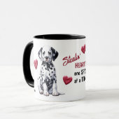 Schattigee Dalmatische Puppy Stealing Hearts Mok (Voorkant links)