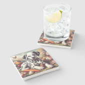 Schattigee Dalmatische Schilderij Stenen Onderzetter (Zijkant)