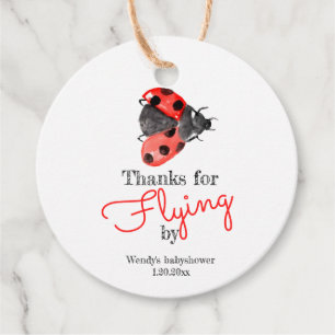 Schattigee dame bug baby meisje baby shower gunst  bedankjes labels