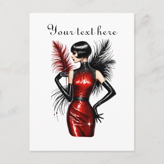 Schattigee dame Tekst toevoegen Briefkaart (Voorkant)