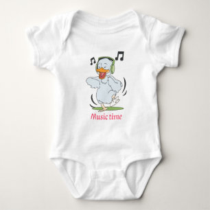 Schattigee Dancing Duck Baby Bodysuit - Music Time
