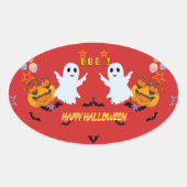 Schattigee Dancing Ghost Halloween Sticker (Voorkant)