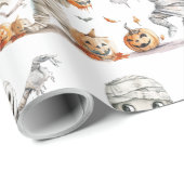 Schattigee Dancing Mummies Kinderen Halloween Part Cadeaupapier (Rol Hoek)