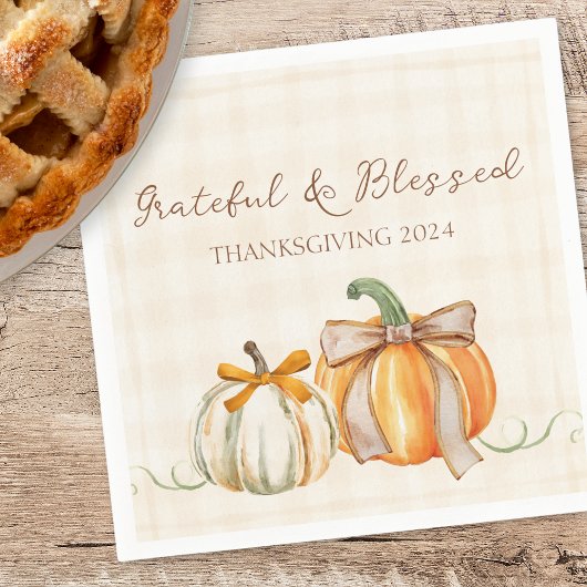 Schattigee Dankbare & Gezegende Pompoenbogen Thank Servet