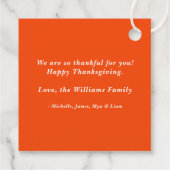 Schattigee Dankbare Thanksgiving Treat Bedankjes Labels (Achterkant)