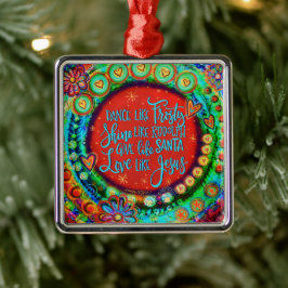 Schattigee dans als ijzige liefde als Jezus-inspir Metalen Ornament