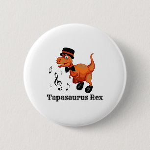 Schattigee Dansende Dinosaurus Tap Danscadeau - Ta Ronde Button 5,7 Cm