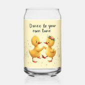 Schattigee dansende eendjes met bloemenlente vibes blikvorm glas (Voorkant)