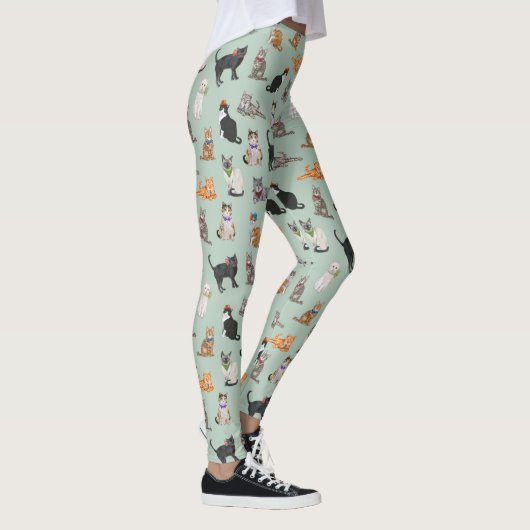Schattigee Dapper Katten Cat Pattern Leggings (Rechts)