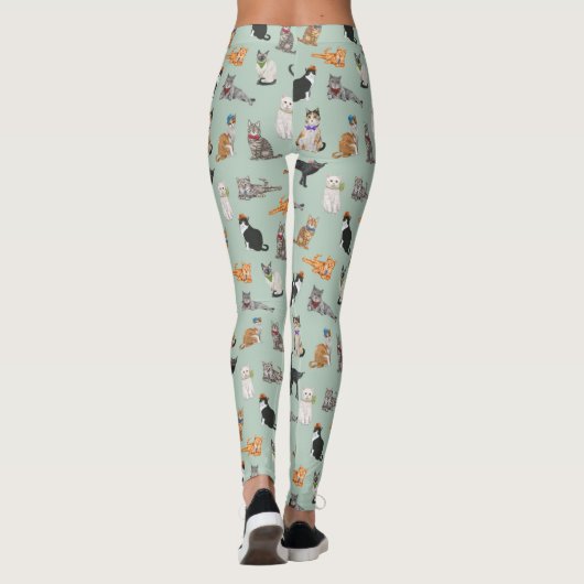 Schattigee Dapper Katten Cat Pattern Leggings (Achterkant)