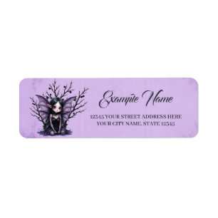 Schattigee Dark Fairy met vleermuisvleugels. Etiket