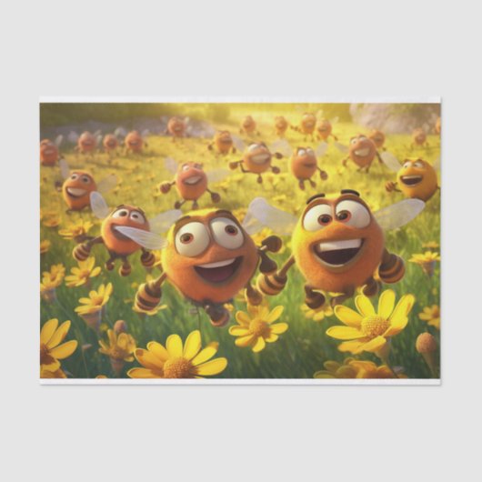 Schattigee Decoupage kinder bijenliefhebbers Tissuepapier (Voorkant)