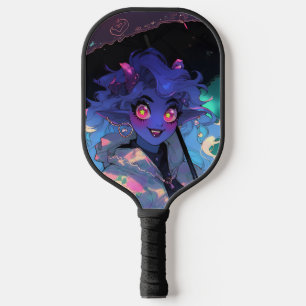 Schattigee Demon Anime Girl in the Rain Pickleball Paddle