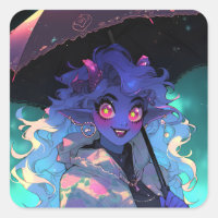 Schattigee Demon Anime Girl in the Rain
