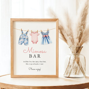 Schattigee Denim Blue Jean Meisje Mimosa Bar Poster