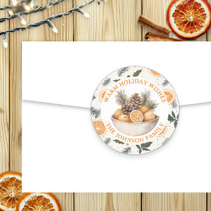 Schattigee dennenappels en Sinaasappels gepersonal Ronde Sticker