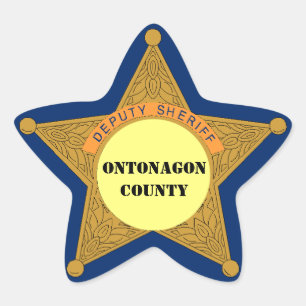 Schattigee Deputy Sheriff Badge personaliseer uw p Ster Sticker