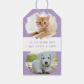 Schattigee dierenliefhebbers gepersonaliseerde twe cadeaulabel (Achterkant)