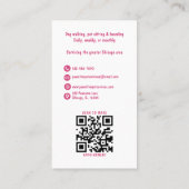 Schattigee dierensitter dierenarts QR Code Roze Visitekaartje (Achterkant)